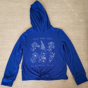 SO Tie Front Graphic Hoodie